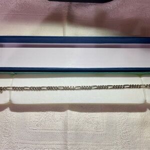 ✨ Sterling Silver Figaro Link Bracelet 925 – Timeless Luxe Style ✨